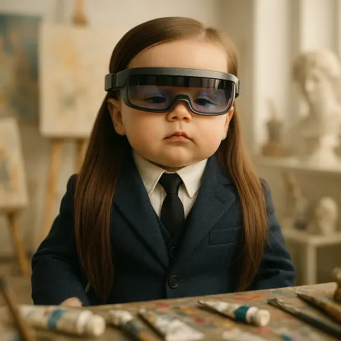 Infant Embodying the Commanding Yet Casual Nonchalant Presence