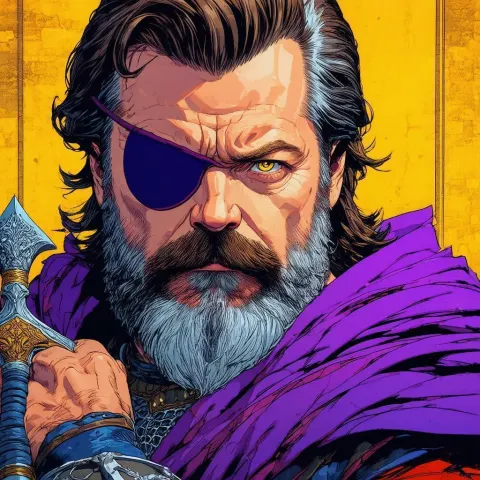 Nick Offerman as Muscular Anime Odin