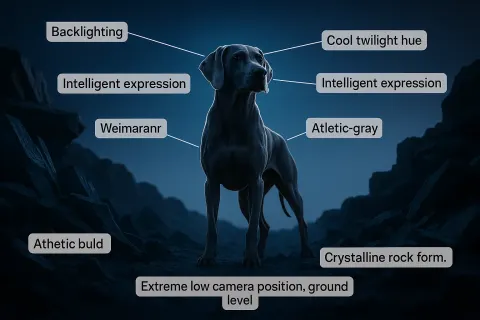 Single Silver-gray Weimaraner