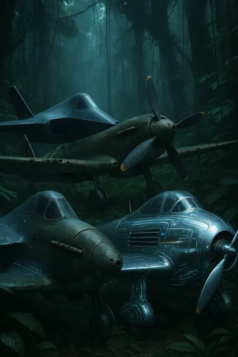 Beneath a Dense Tropical Rainforest Canopy Thick with Vines
