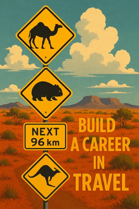Travel Poster Featuring Animal Crossing Road Signs for Camel