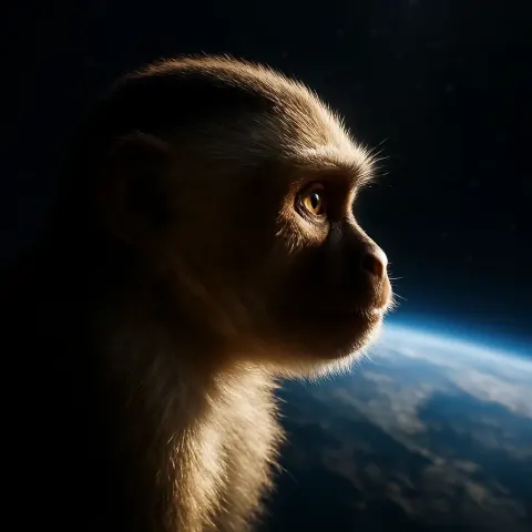 Capuchin in Stark Profile with a Frontal Eye