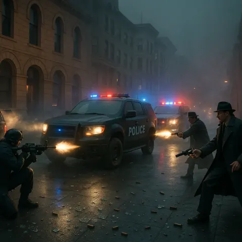 Fierce Gunfight Ignites Amidst the Foggy Streets of San Francisco