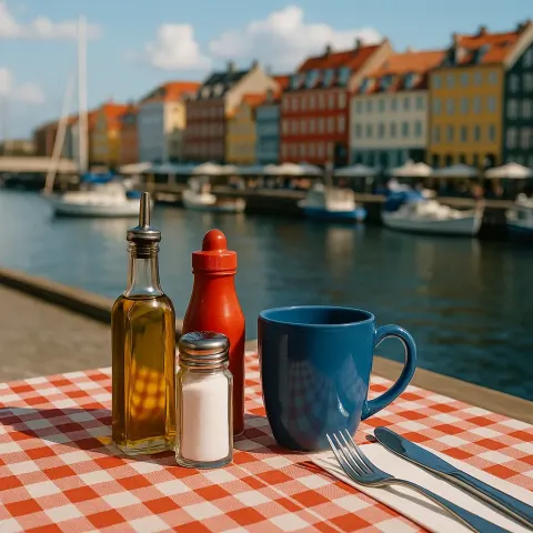 Waterfront Cafe Table with Condiments