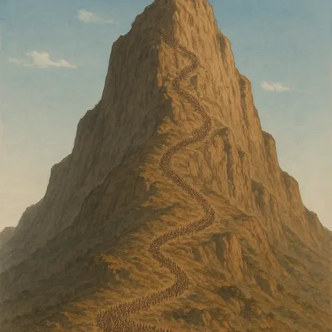 Massive Pilgrimage of Countless Tiny Figures Winds its Way