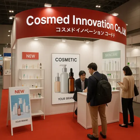 Trade Show Booth Showcasing "Cosmed Innovation Co., Ltd." with Product
