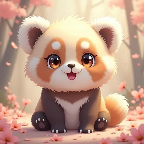 Fluffy Ghibli Panda in Pastel Fantasy
