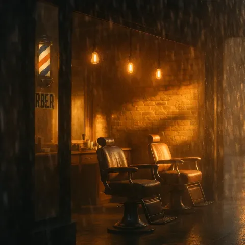 Single Barbershop Emerges Through the Obscuring Veil of a Driving