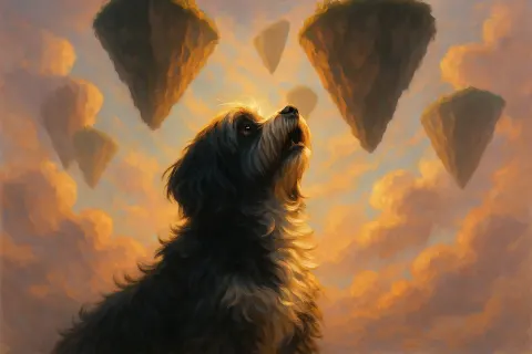 Tibetan Terrier in an Expressive Action Pose