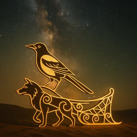Intertwined Zoomorphic Magpie