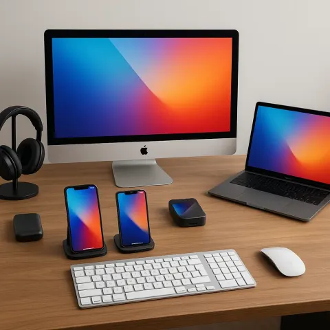 Contemporary Workstation Showcasing Multiple Computers