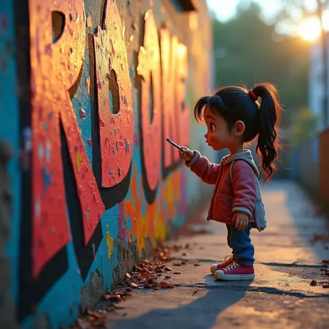 Stop Motion Girl Painting Wildstyle Rave Graffiti
