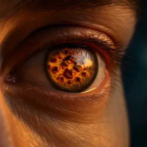Sadly Contemplative Light Brown Hazel Eye
