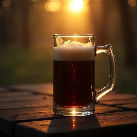 Half Full Stout Pitcher in Moody Cinema Light