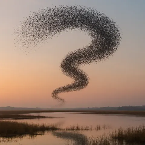 Thousands of Migrating Birds Form