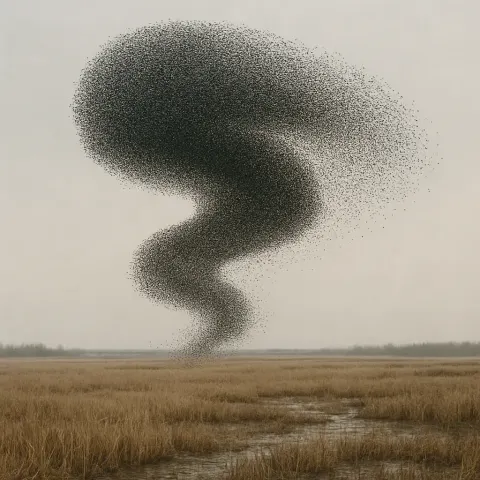 Immense Flock of Starlings Forms