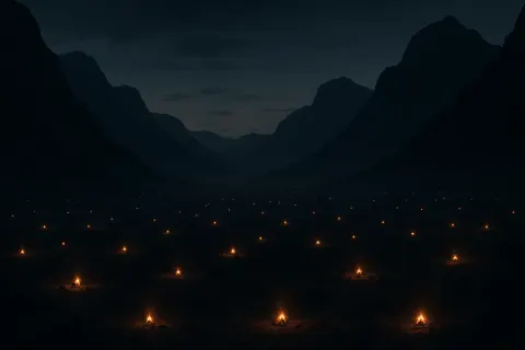 Myriad Distant Campfires Flicker Like Fallen Stars