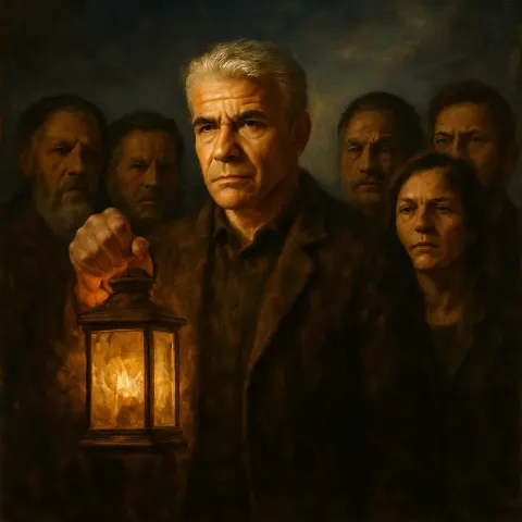 Yair Lapid Is Portrayed Holding a Luminous Lantern