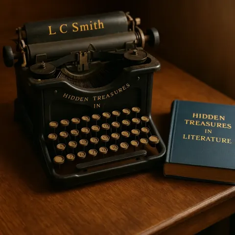 Vintage L.C. Smith Typewriter Sits on a Wooden Table