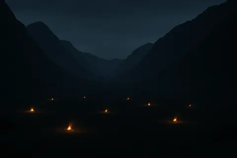 Sparse Scattering of Distant Campfires Flickers Like Fallen Stars