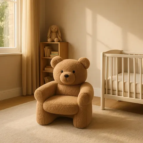 Teddy Bear-shaped Armchair Placed in a Cozy