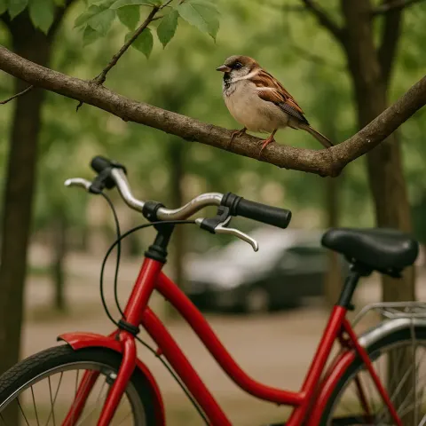 Picture Capturing a Sparrow Resting on a Tree Limb