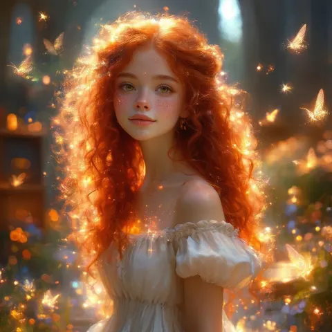 Starry Freckled Redhead in a Magical Boarding School