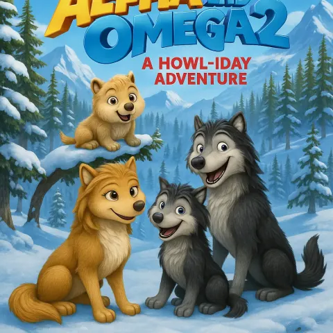 Wolf Characters in a Snowy Forest Setting with a Mountain
