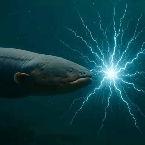 Electric Eel Releasing a Surge of Electrical Energy Underwater