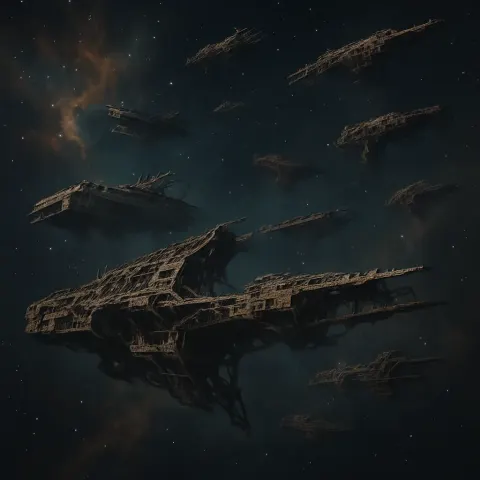 Scattered Fleet of Derelict Starships