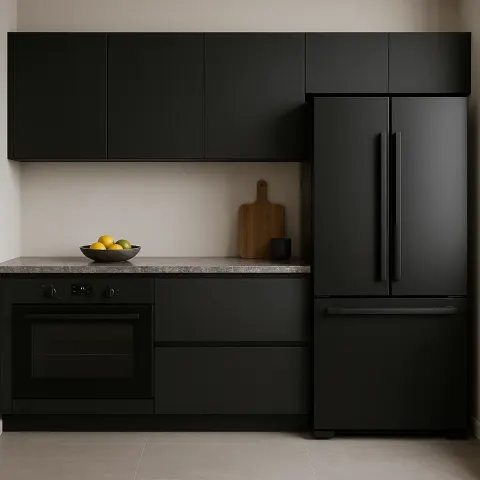 Modern Kitchen Design Highlighting Matte Black Appliances