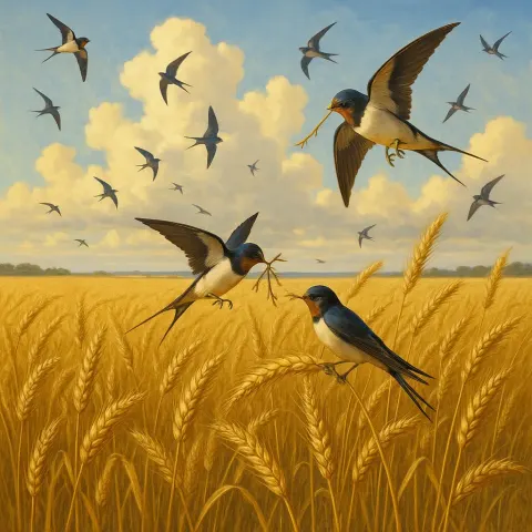 Radiant Sky Embraces a Field of Golden Wheat