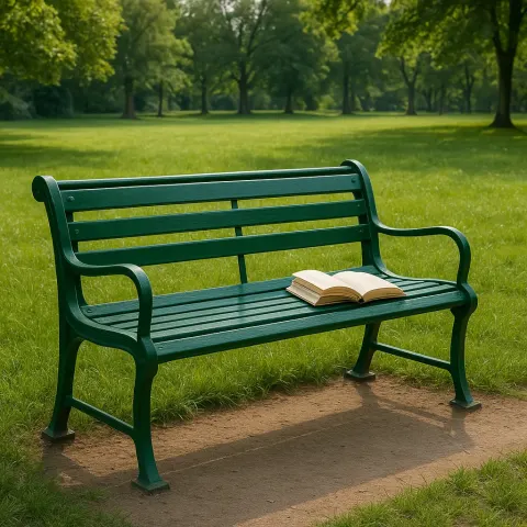 Green Metal Bench