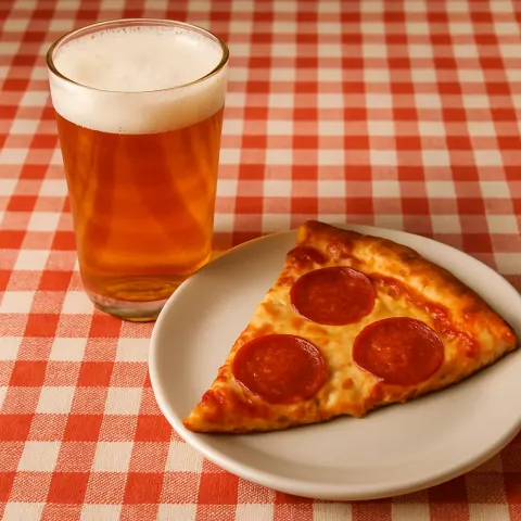 Glass of Beer and a Plate