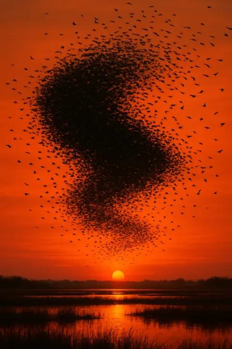 Thousands of Distant Migrating Birds Form a Massive