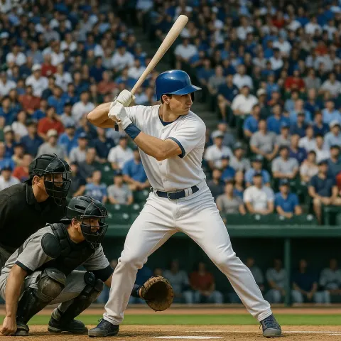 Baseball Player Is at Bat During a Game