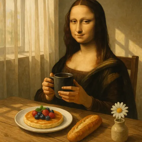 Envision the Mona Lisa in a Contemporary Setting