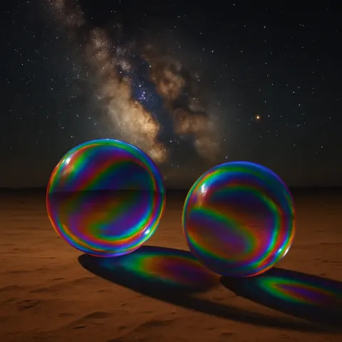 Two Diverse Bubbles with RGB Splitting Color