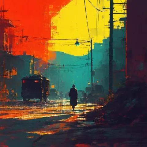 Dramatic 2D Scene in Deep Cinematic Shadow