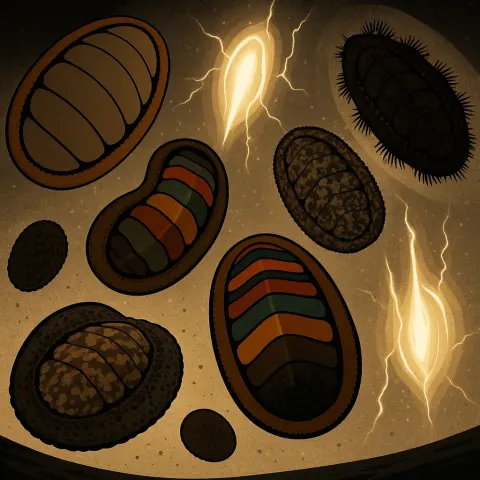 Diverse Assembly of Several Chitons—one Large with Smooth Plates