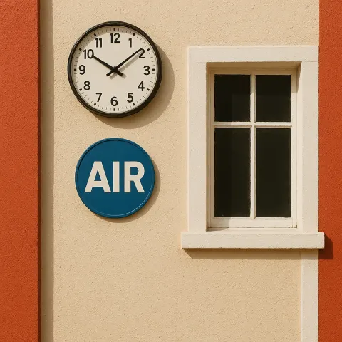 Wall with a Round Clock