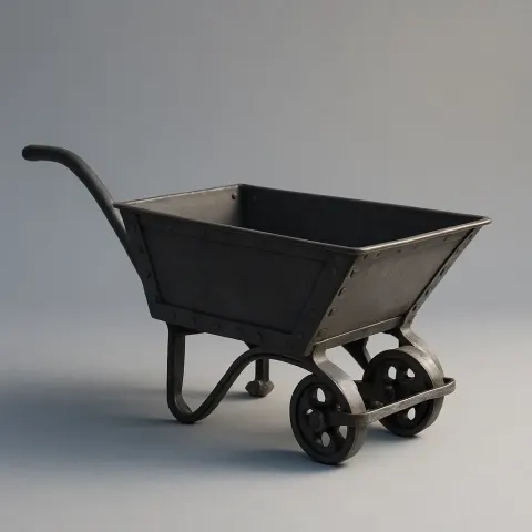 Restored Antique Riveted Barrow with Small Rollers