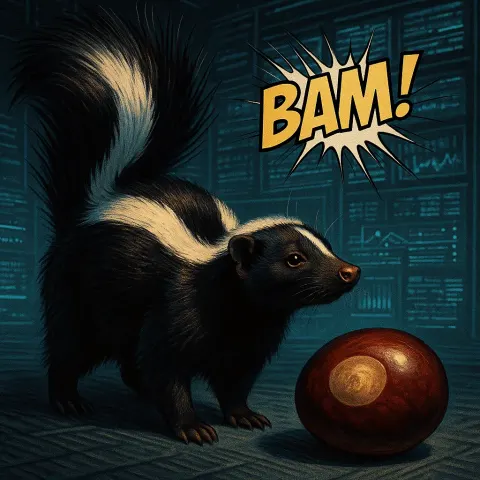 Two Distinct Subjects—a Skunk with Sleek Jet-black Fur
