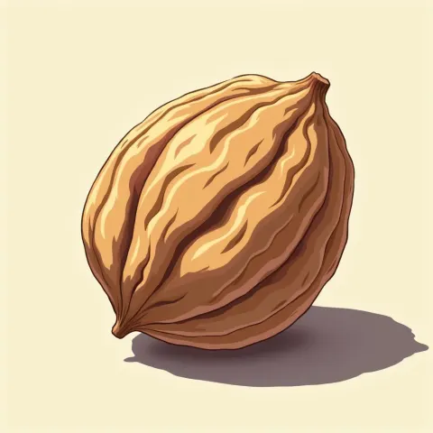 Playful Anime Walnut on a Gradient Backdrop