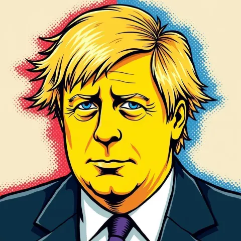 Boris Johnson as a Pop Art Simpsons Character