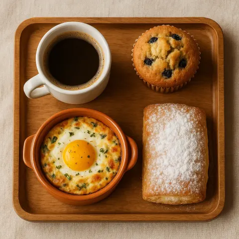 Breakfast Tray with a Cup of Coffee