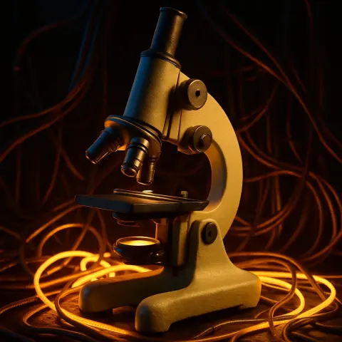 Heavy Cast Metal Microscope with an Eggshell Enamel Finish
