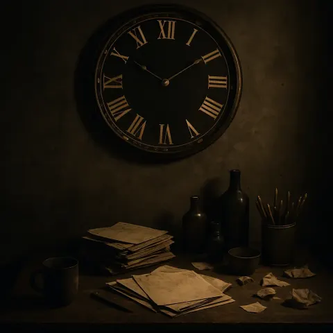 Large Round Wall Clock with Roman Numerals Hangs