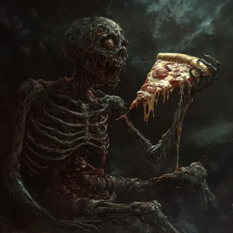 Zombie’s Desperate Pursuit for Pizza Slice