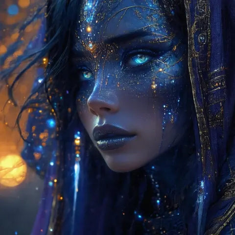 Mystic Nomad Goddess With Undercut in Night Glow